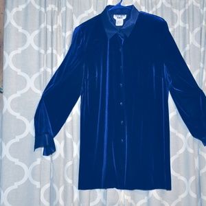 Velvet and Satin Long Sleeve Top in Women